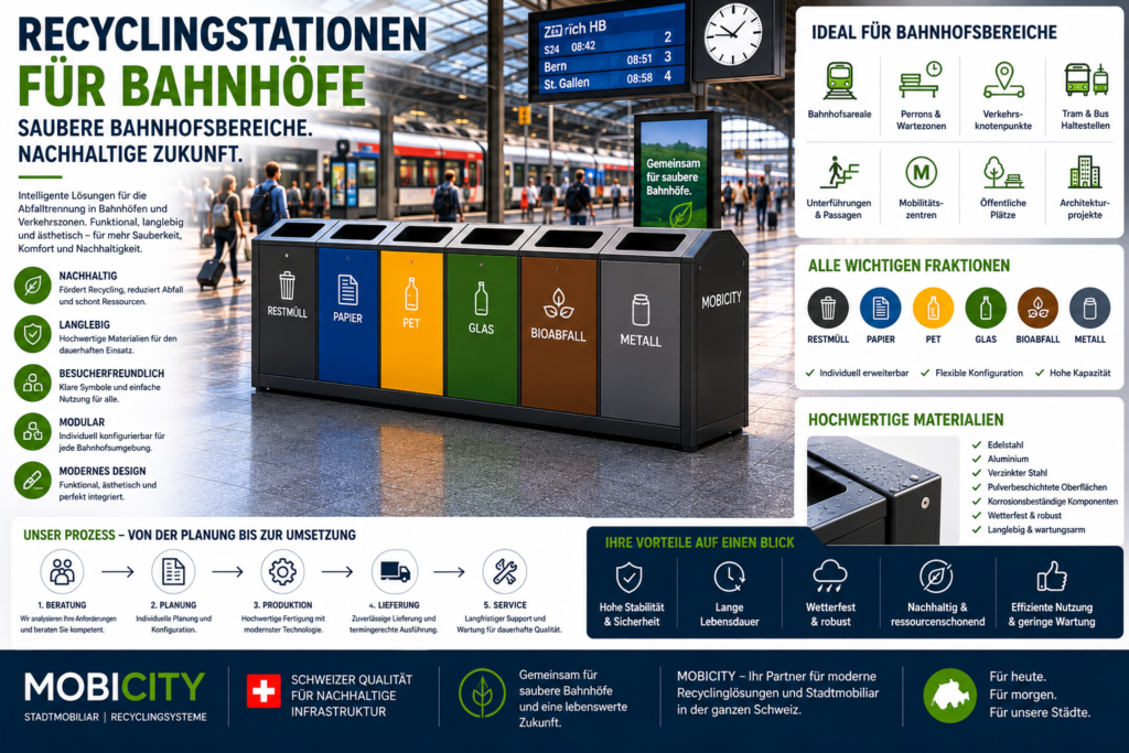Recyclingstationen für Bahnhöfe