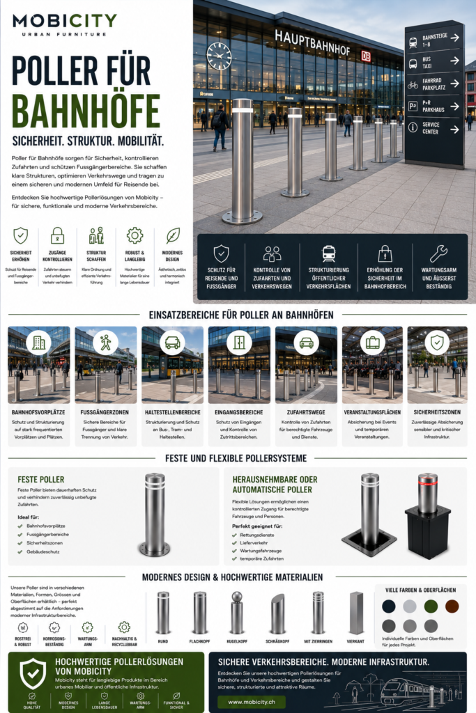 Poller für Bahnhöfe