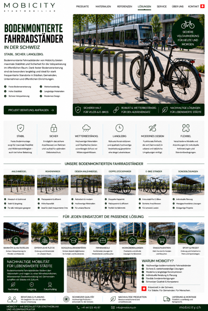 Bodenmontierte Fahrradständer Schweiz