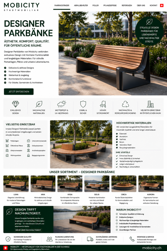 Designer Parkbänke Schweiz