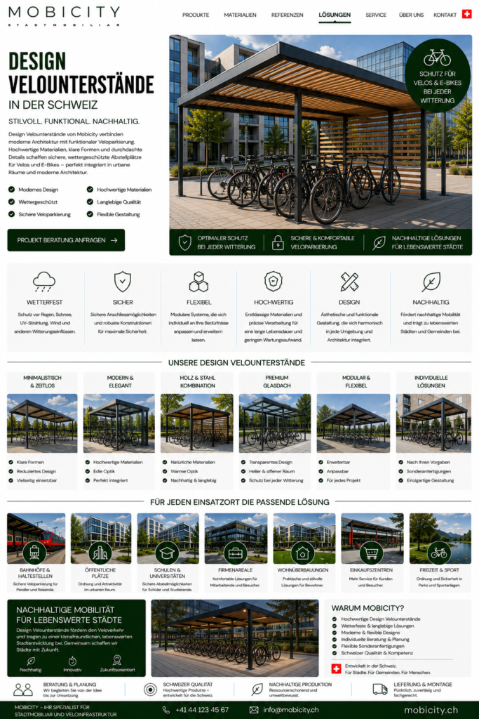 Design Velounterstände Schweiz