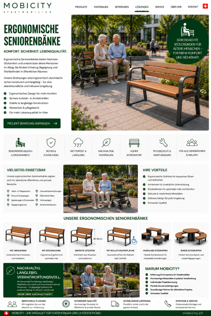 Ergonomische Seniorenbänke Schweiz