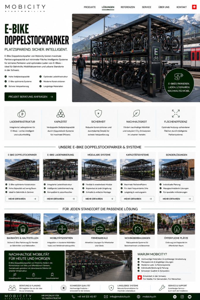 E-Bike Doppelstockparker Schweiz