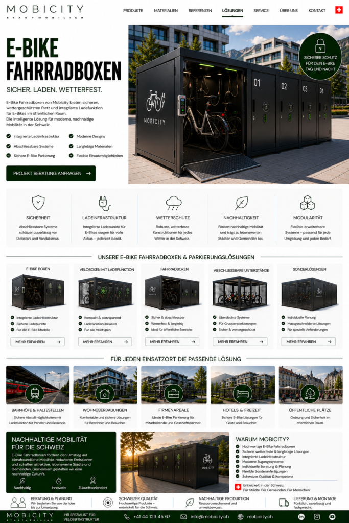 E-Bike Fahrradboxen Schweiz
