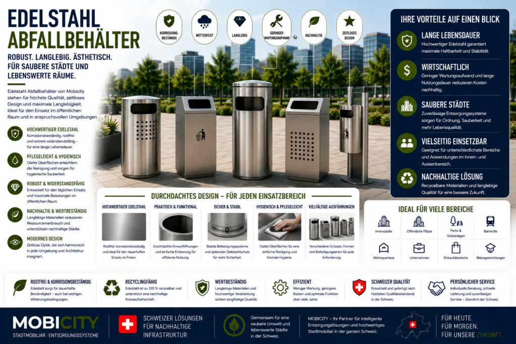 Edelstahl Abfallbehälter