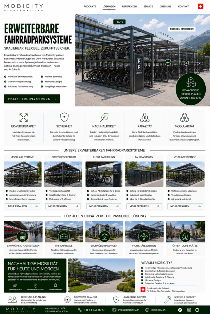 Erweiterbare Fahrradparksysteme Schweiz