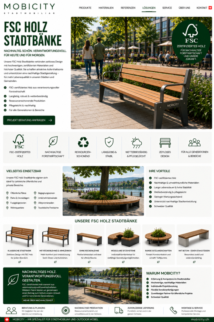 FSC Holz Stadtbänke Schweiz
