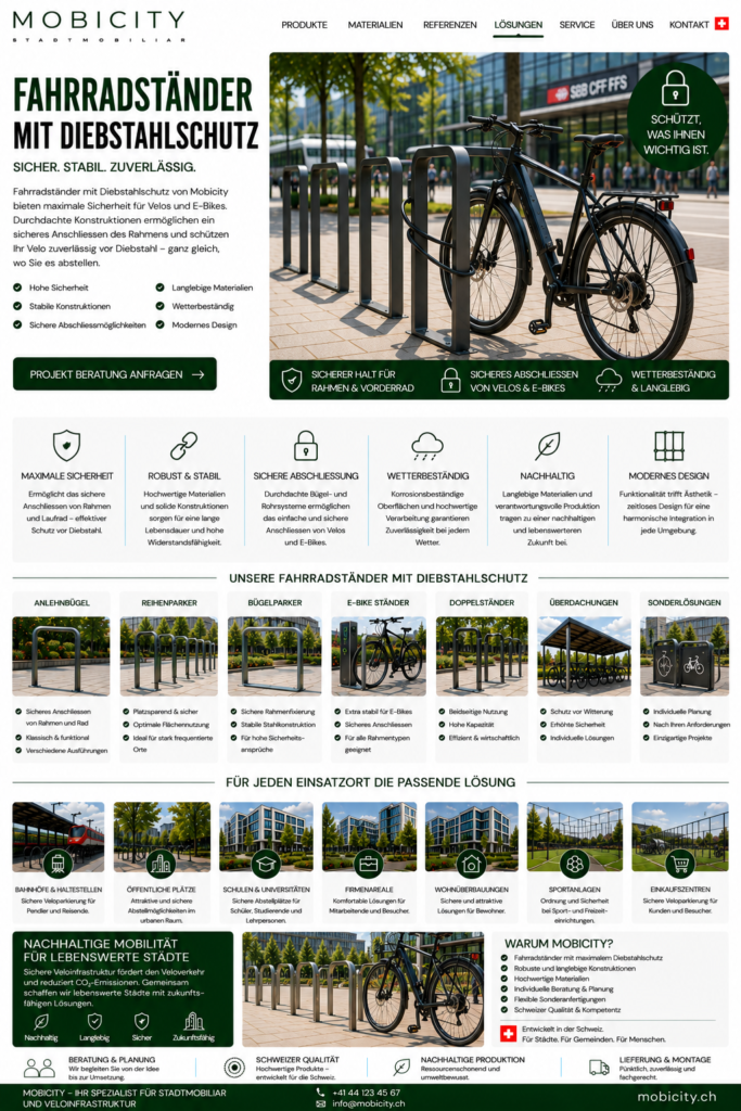 Fahrradständer mit Diebstahlschutz Schweiz