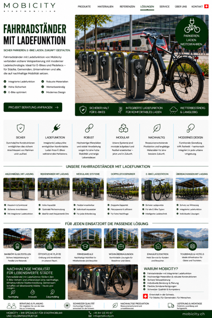 Fahrradständer mit Ladefunktion Schweiz
