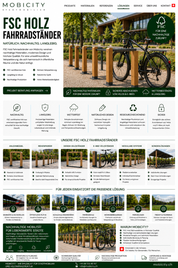 FSC Holz Fahrradständer Schweiz
