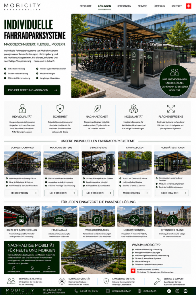 Individuelle Fahrradparksysteme Schweiz