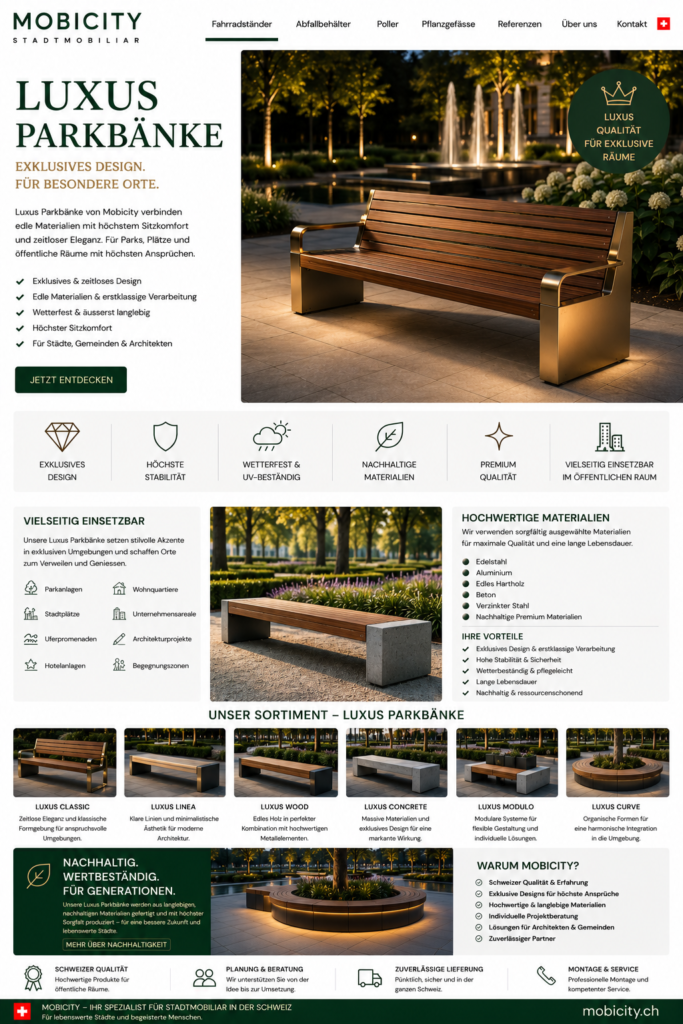 Luxus Parkbänke Schweiz