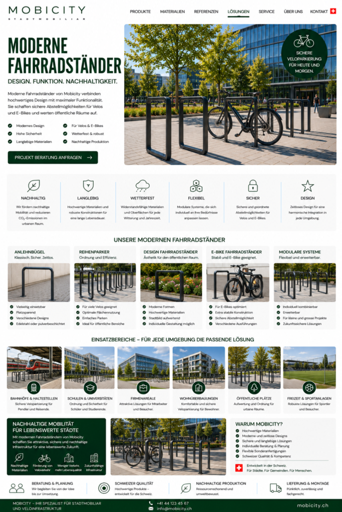 Moderne Fahrradständer Schweiz