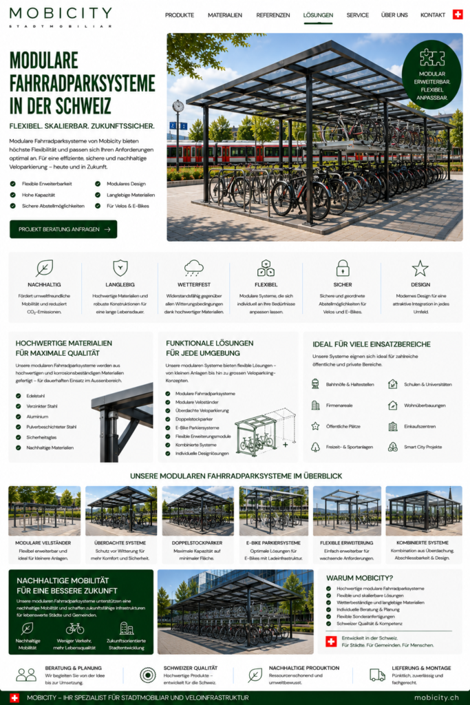 Modulare Fahrradparksysteme Schweiz