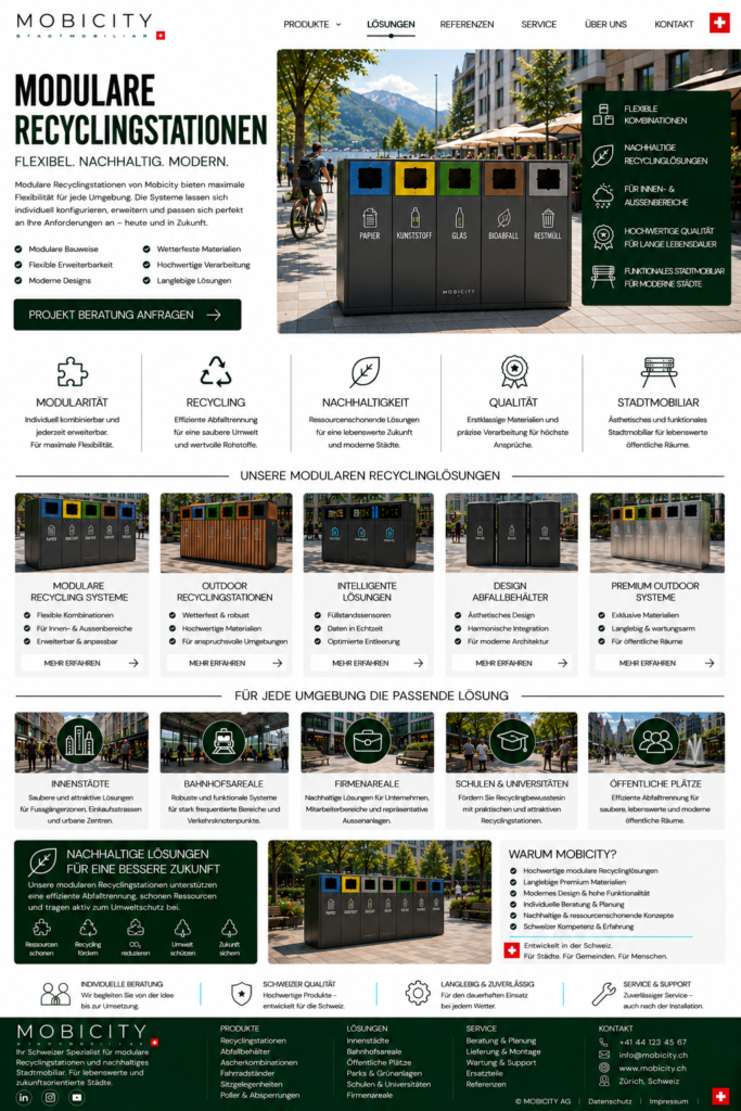 Modulare Recyclingstationen Schweiz
