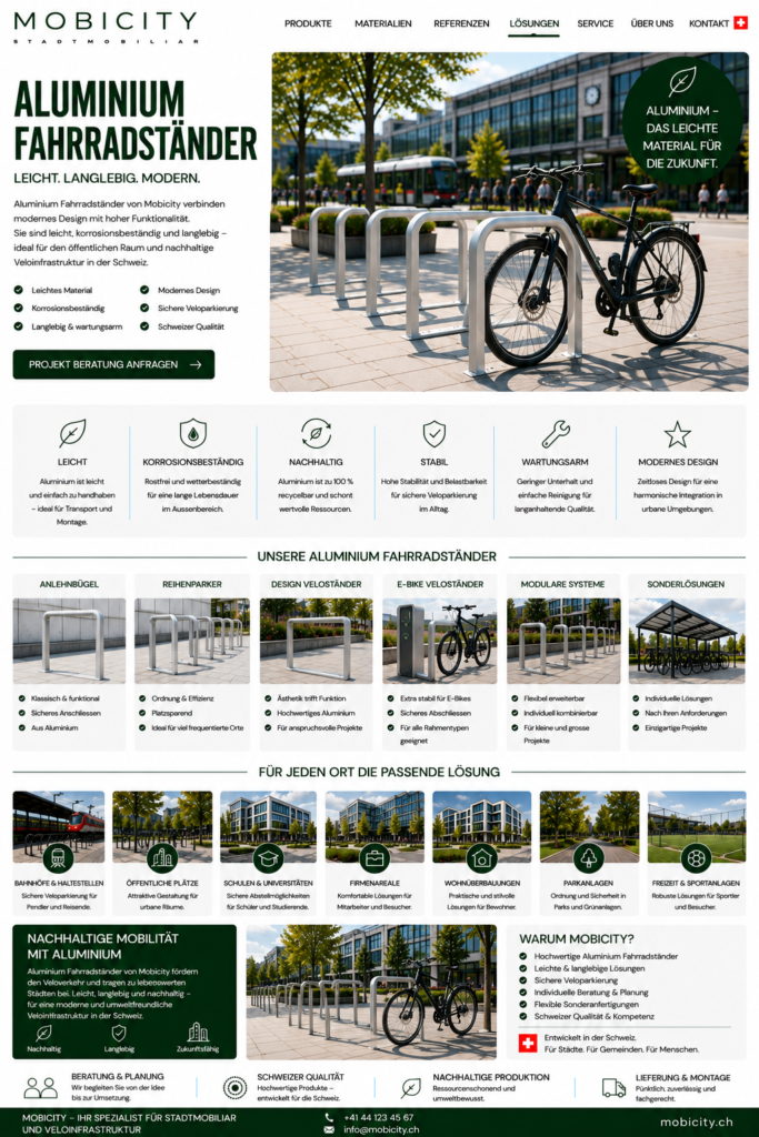 Aluminium Fahrradständer Schweiz