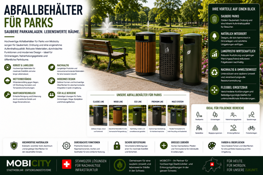 Abfallbehälter für Parks