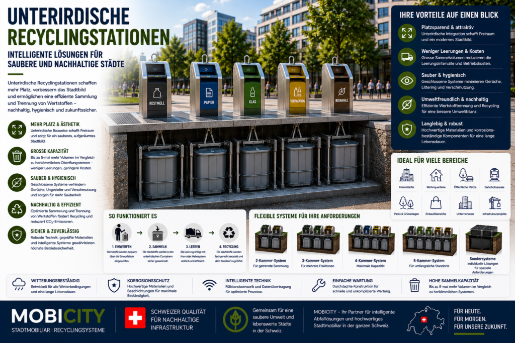 Unterirdische Recyclingstationen