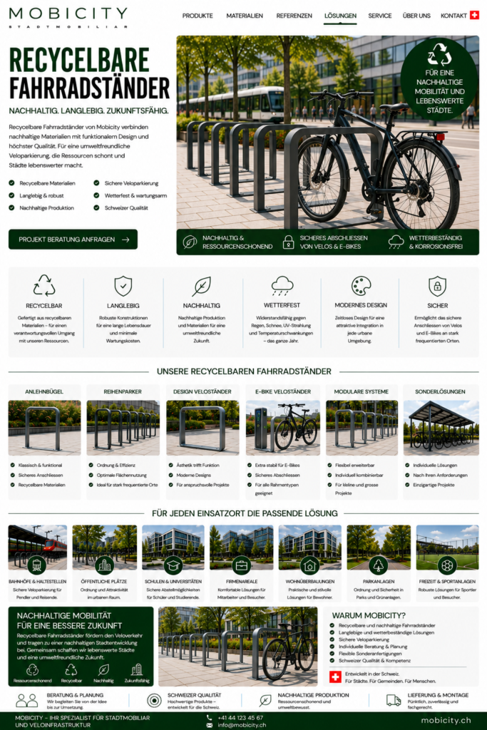 Recycelbare Fahrradständer Schweiz