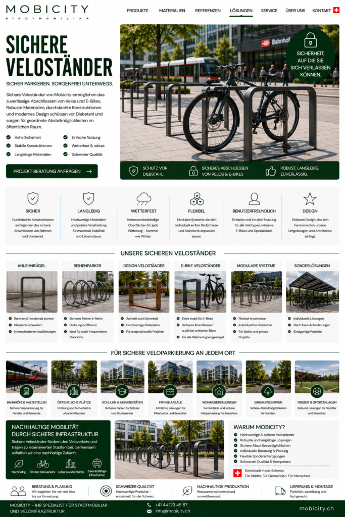 Sichere Veloständer Schweiz