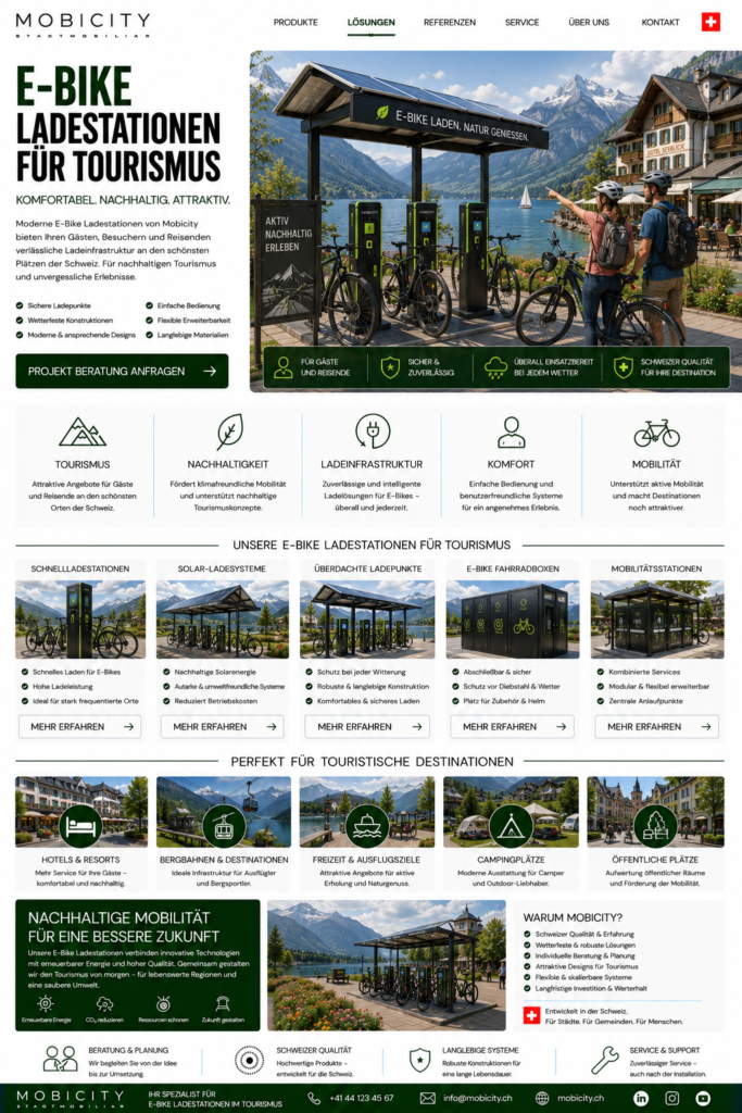 E-Bike Ladestationen für Tourismus Schweiz