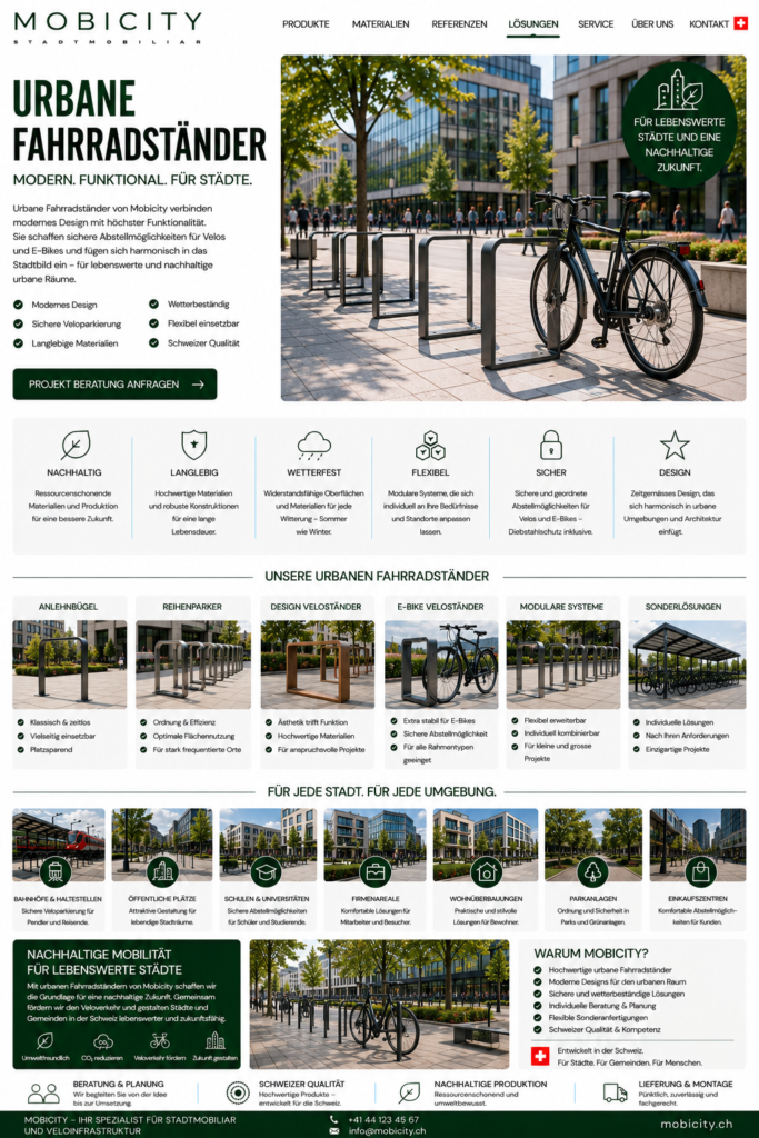 Urbane Fahrradständer Schweiz