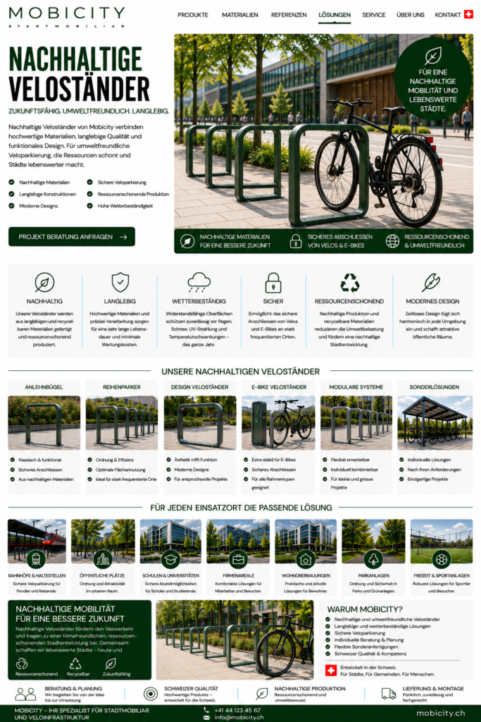 Nachhaltige Veloständer Schweiz