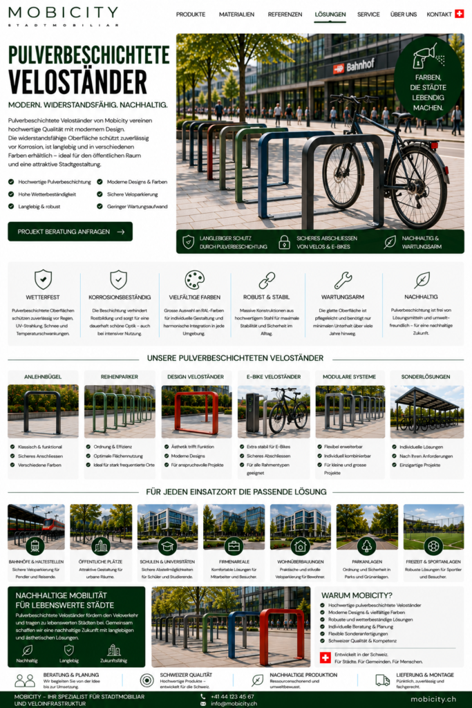 Pulverbeschichtete Veloständer Schweiz