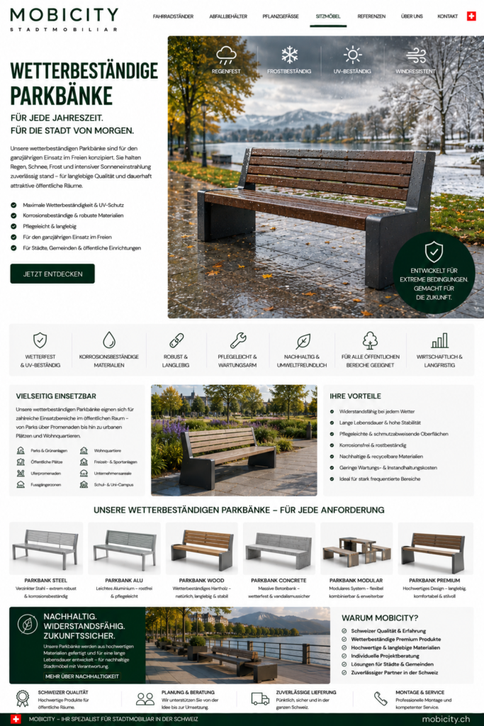 Wetterbeständige Parkbänke Schweiz
