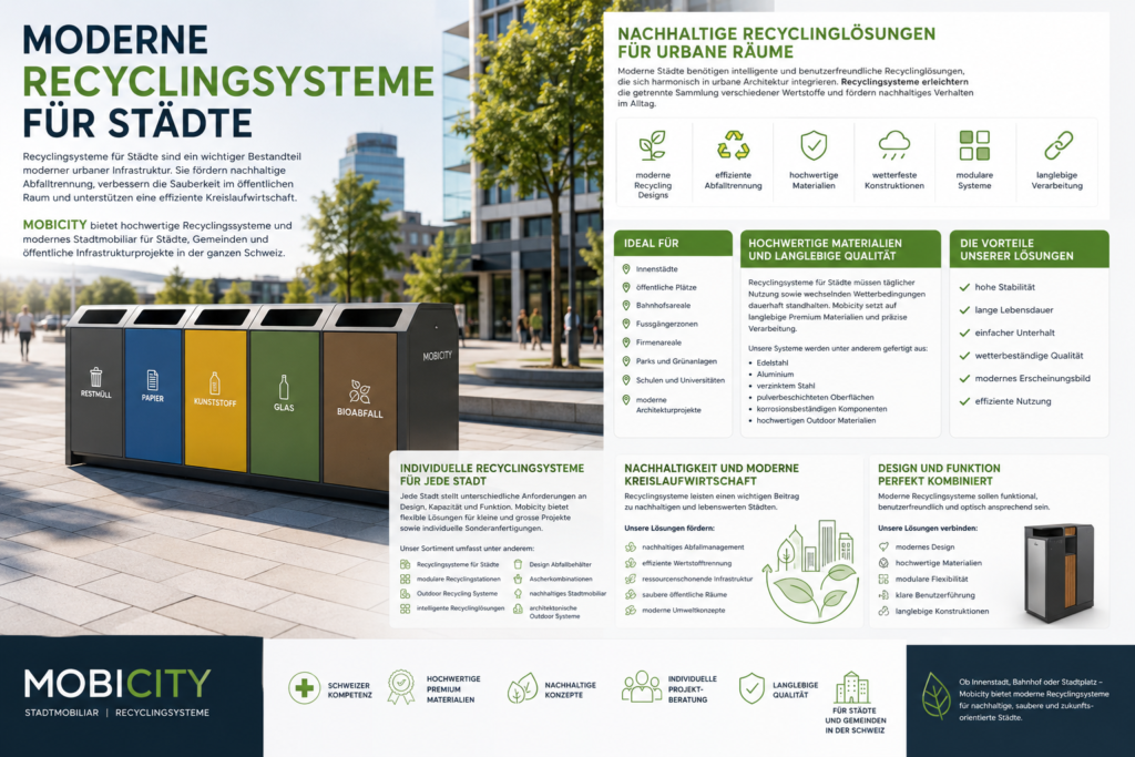 Recyclingsysteme für Städte Schweiz