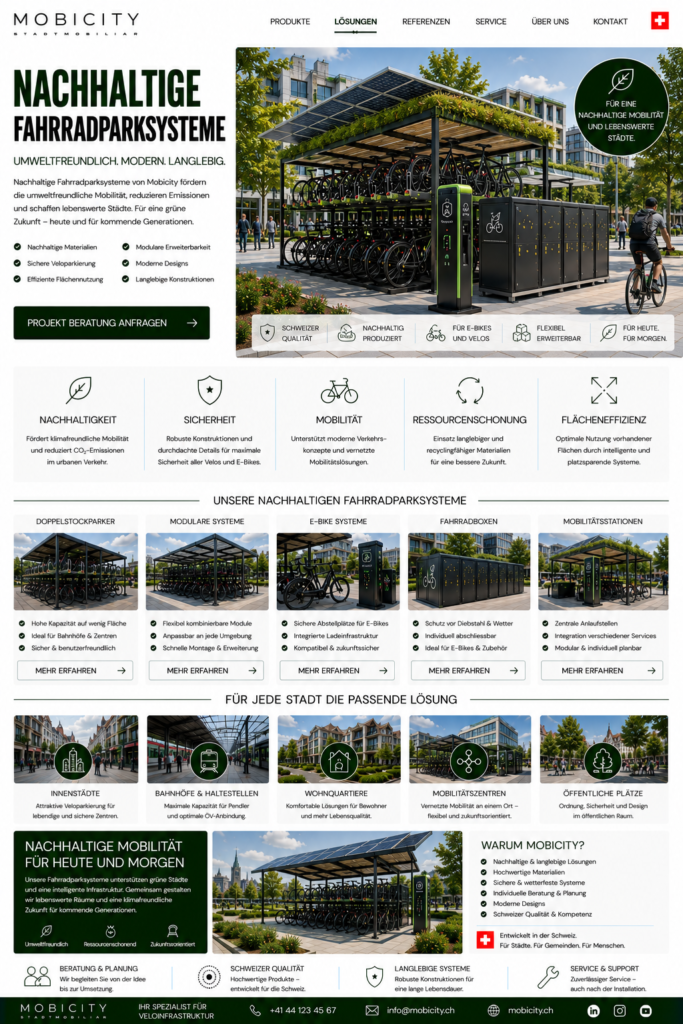 Nachhaltige Fahrradparksysteme Schweiz