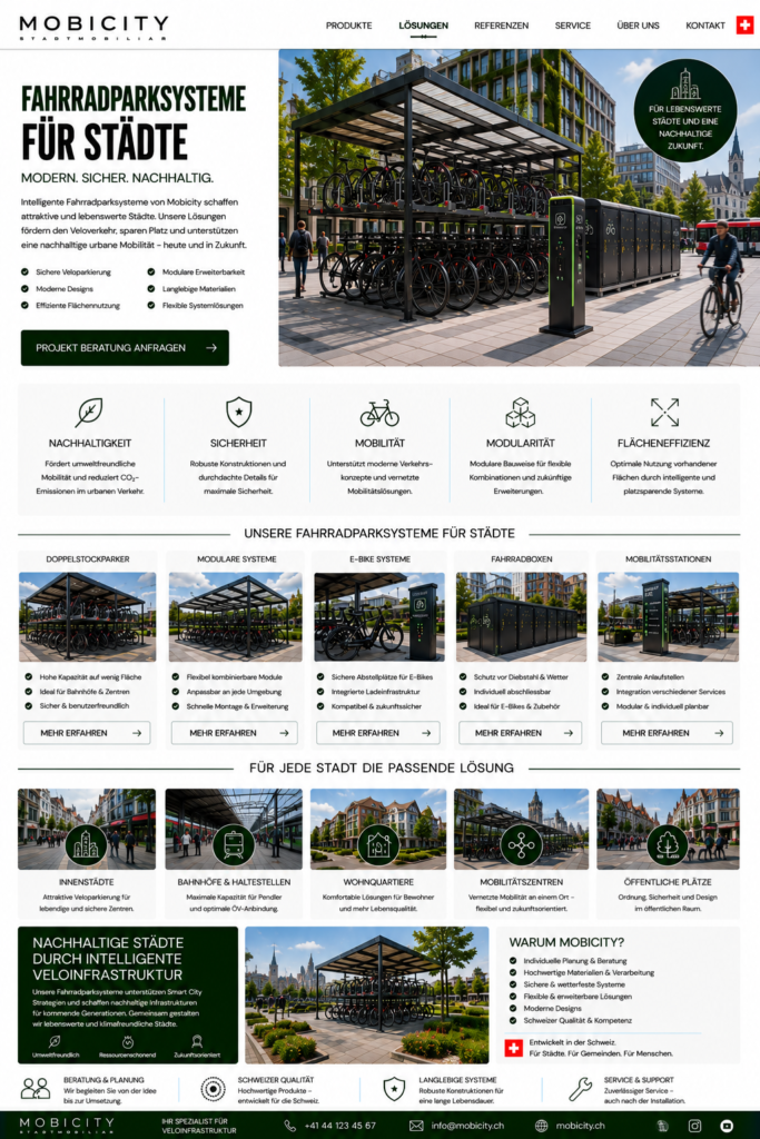 Fahrradparksysteme für Städte Schweiz