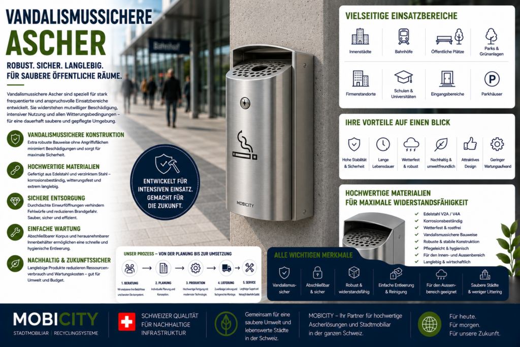 Vandalismussichere Ascher