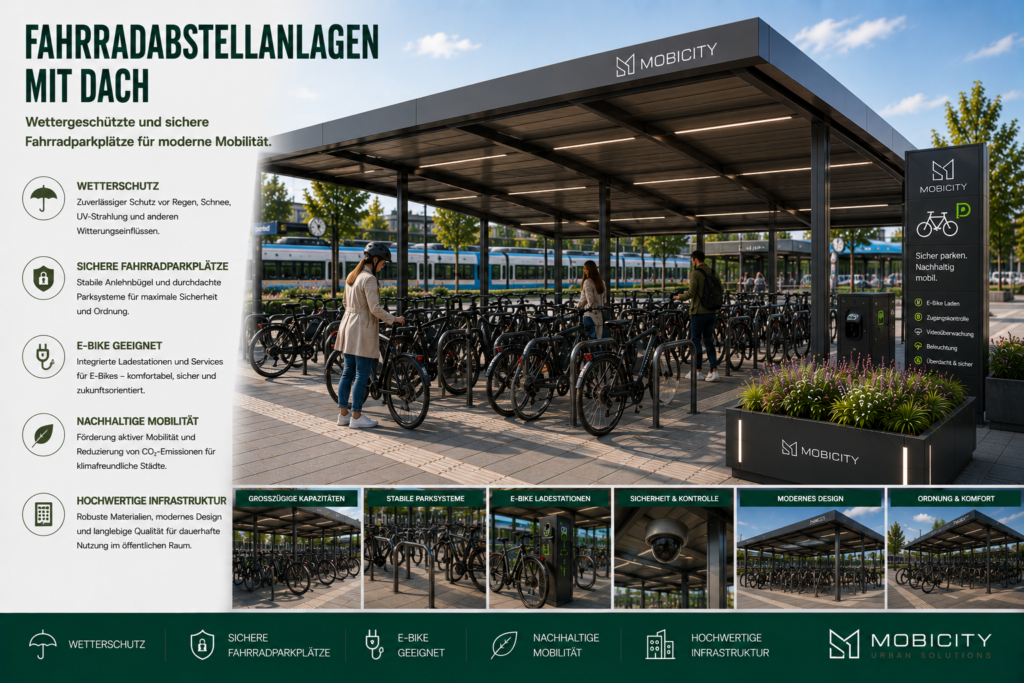 Fahrradabstellanlagen mit Dach