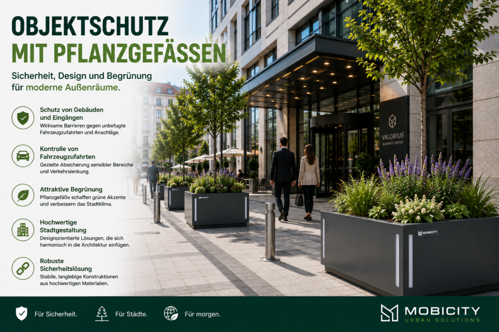 Objektschutz mit Pflanzgefäßen