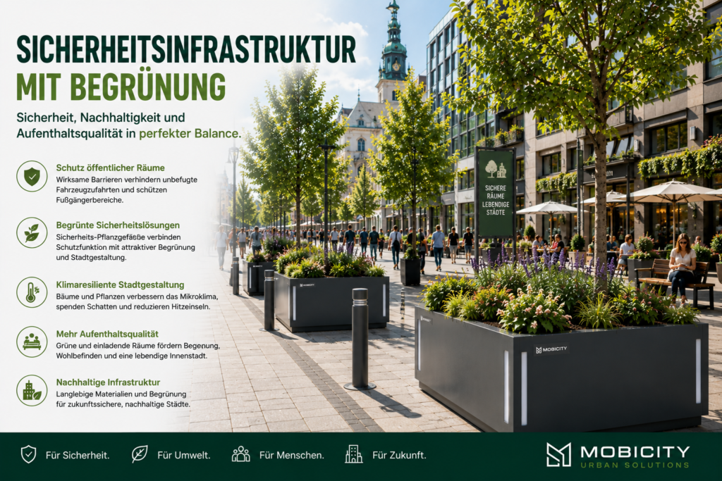 Sicherheitsinfrastruktur mit Begrünung